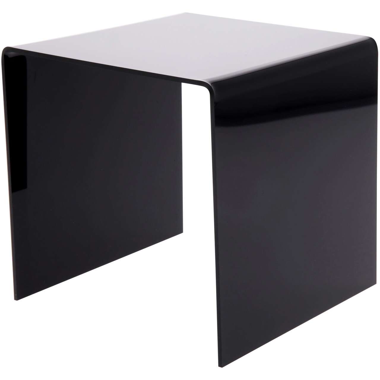 Plymor Black Acrylic Square Display Riser, 6" H x 6" W x 6" D (1/8" thick)